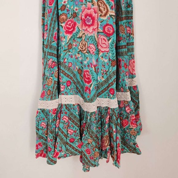 Spell Teal and Pink Floral Midi Dress ***Coming soon*** - Picture 12 of 16